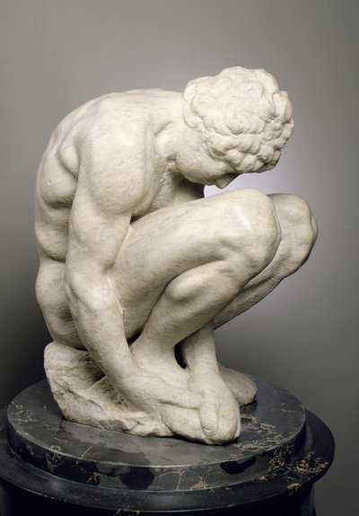 Kauernder Junge, ca. 1530-34 von Michelangelo Buonarroti